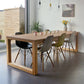 Rectangle Solid Wood Table with Double Pedestal Modern Dining Table for Restaurant Natural 94.5"L x 39.4"W x 29.5"H Without Chairs Clearhalo 'Dining Tables & Seating' 'Dining Tables' 'dining_table' 'furn' 'furn_dining_table' 'Furniture' 'furniture_dining_table' 'Kitchen & Dining Furniture' 'kitchen' 'kitchen_dining_table' 4731382