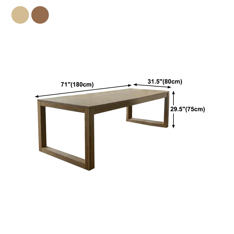 Rectangle Solid Wood Table with Double Pedestal Modern Dining Table for Restaurant Clearhalo 'Dining Tables & Seating' 'Dining Tables' 'dining_table' 'furn' 'furn_dining_table' 'Furniture' 'furniture_dining_table' 'Kitchen & Dining Furniture' 'kitchen' 'kitchen_dining_table' 4731388
