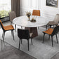 Contemporary Sintered Stone Dining Table Round Dining Room Table White 59.1"L x 59.1"W x 29.5"H Without Chairs Clearhalo 'Dining Tables & Seating' 'Dining Tables' 'dining_table' 'furn' 'furn_dining_table' 'Furniture' 'furniture_dining_table' 'Kitchen & Dining Furniture' 'kitchen' 'kitchen_dining_table' 4731395