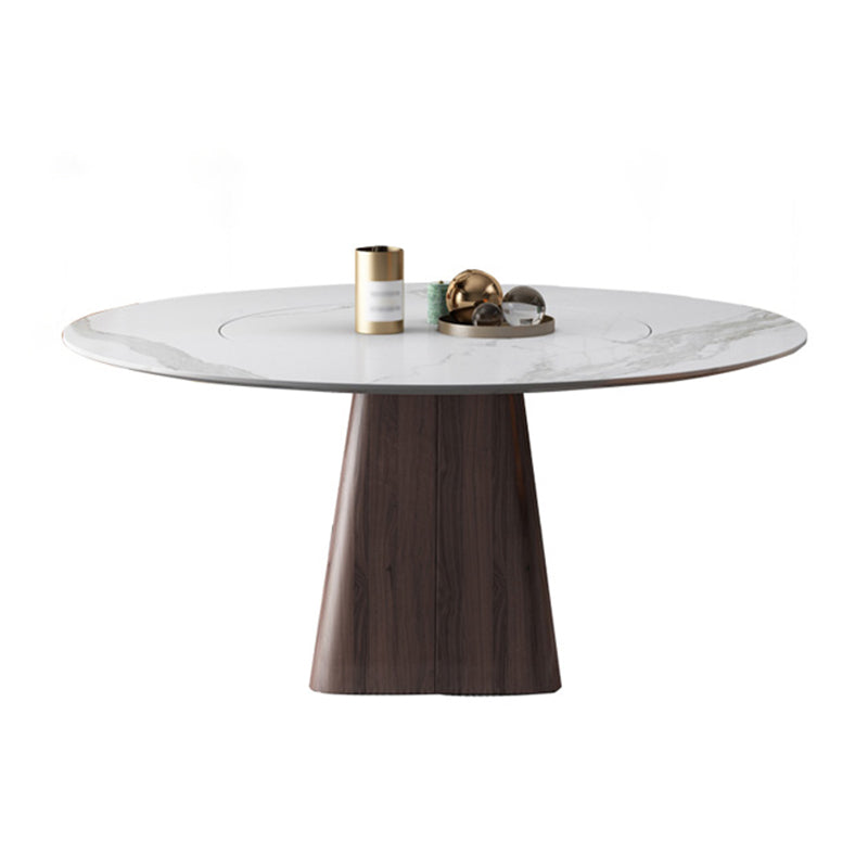 Contemporary Sintered Stone Dining Table Round Dining Room Table White Without Chairs Clearhalo 'Dining Tables & Seating' 'Dining Tables' 'dining_table' 'furn' 'furn_dining_table' 'Furniture' 'furniture_dining_table' 'Kitchen & Dining Furniture' 'kitchen' 'kitchen_dining_table' 4731397