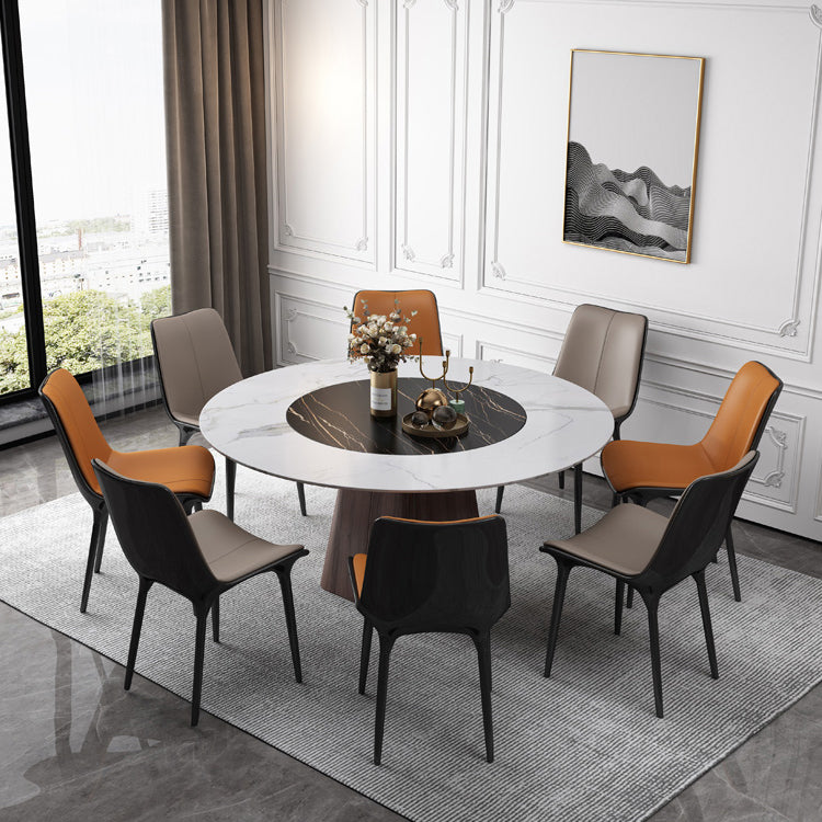 Contemporary Sintered Stone Dining Table Round Dining Room Table Clearhalo 'Dining Tables & Seating' 'Dining Tables' 'dining_table' 'furn' 'furn_dining_table' 'Furniture' 'furniture_dining_table' 'Kitchen & Dining Furniture' 'kitchen' 'kitchen_dining_table' 4731403