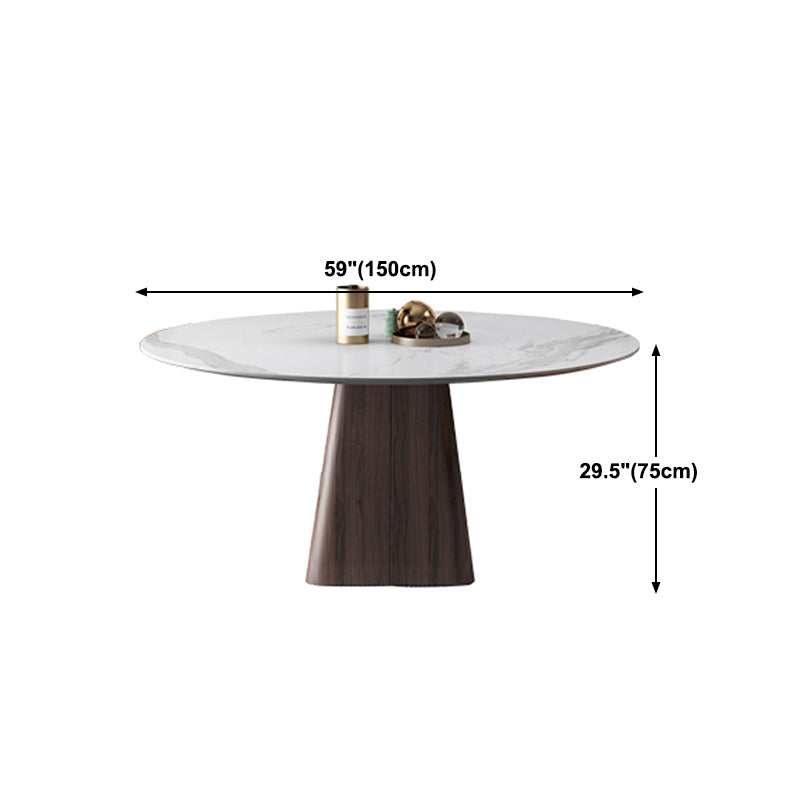 Contemporary Sintered Stone Dining Table Round Dining Room Table Clearhalo 'Dining Tables & Seating' 'Dining Tables' 'dining_table' 'furn' 'furn_dining_table' 'Furniture' 'furniture_dining_table' 'Kitchen & Dining Furniture' 'kitchen' 'kitchen_dining_table' 4731406