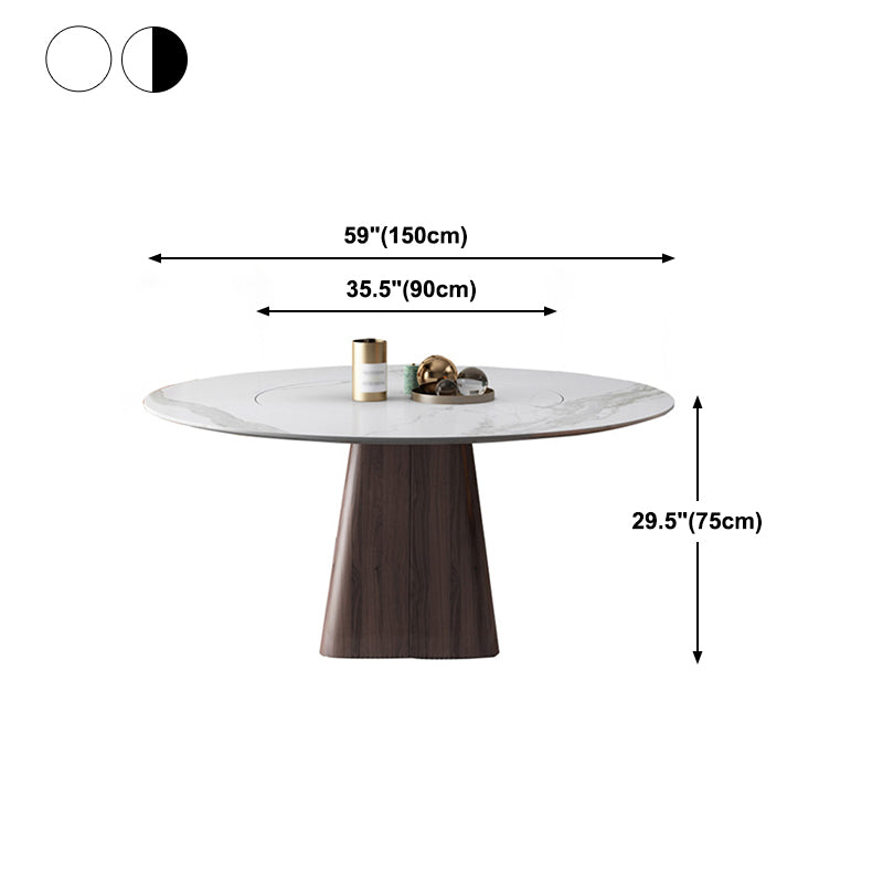 Contemporary Sintered Stone Dining Table Round Dining Room Table Clearhalo 'Dining Tables & Seating' 'Dining Tables' 'dining_table' 'furn' 'furn_dining_table' 'Furniture' 'furniture_dining_table' 'Kitchen & Dining Furniture' 'kitchen' 'kitchen_dining_table' 4731407