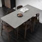 Stone Top Dining Table Mid-Century Modern Dining Table with 4 Legs Grey 70.9"L x 31.5"W x 29.5"H Without Chairs Clearhalo 'Dining Tables & Seating' 'Dining Tables' 'dining_table' 'furn' 'furn_dining_table' 'Furniture' 'furniture_dining_table' 'Kitchen & Dining Furniture' 'kitchen' 'kitchen_dining_table' 4731413