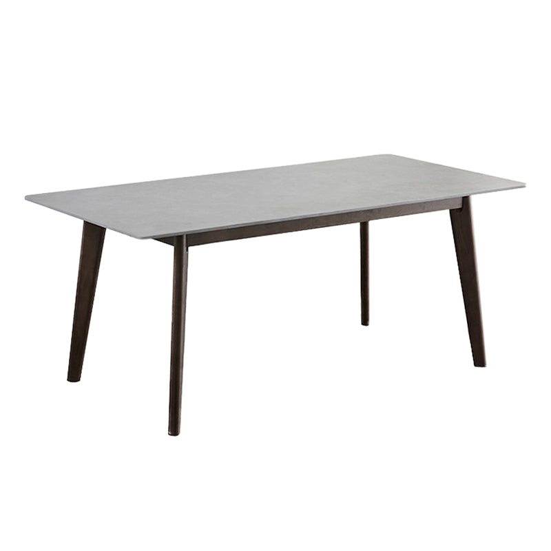 Stone Top Dining Table Mid-Century Modern Dining Table with 4 Legs Grey Without Chairs Clearhalo 'Dining Tables & Seating' 'Dining Tables' 'dining_table' 'furn' 'furn_dining_table' 'Furniture' 'furniture_dining_table' 'Kitchen & Dining Furniture' 'kitchen' 'kitchen_dining_table' 4731416