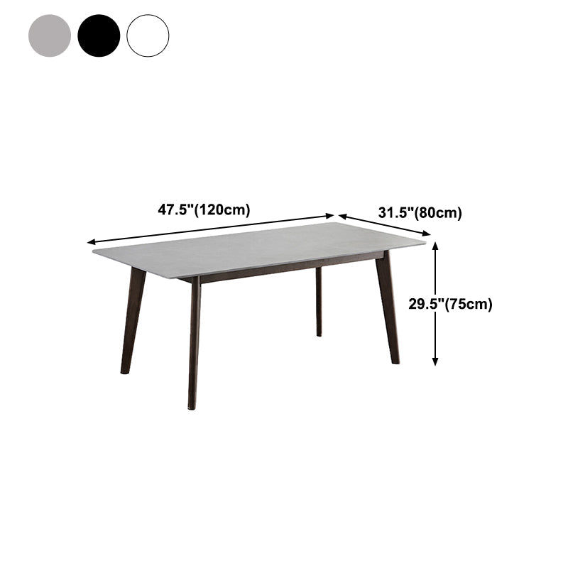 Stone Top Dining Table Mid-Century Modern Dining Table with 4 Legs Clearhalo 'Dining Tables & Seating' 'Dining Tables' 'dining_table' 'furn' 'furn_dining_table' 'Furniture' 'furniture_dining_table' 'Kitchen & Dining Furniture' 'kitchen' 'kitchen_dining_table' 4731423