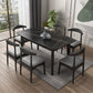 Stone Rectangle Dining Table Mid-Century Modern Dining Table with 4 Legs Black Without Chairs Clearhalo 'Dining Tables & Seating' 'Dining Tables' 'dining_table' 'furn' 'furn_dining_table' 'Furniture' 'furniture_dining_table' 'Kitchen & Dining Furniture' 'kitchen' 'kitchen_dining_table' 4731507