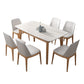 Stone Rectangle Dining Table Mid-Century Modern Dining Table with 4 Legs Clearhalo 'Dining Tables & Seating' 'Dining Tables' 'dining_table' 'furn' 'furn_dining_table' 'Furniture' 'furniture_dining_table' 'Kitchen & Dining Furniture' 'kitchen' 'kitchen_dining_table' 4731514