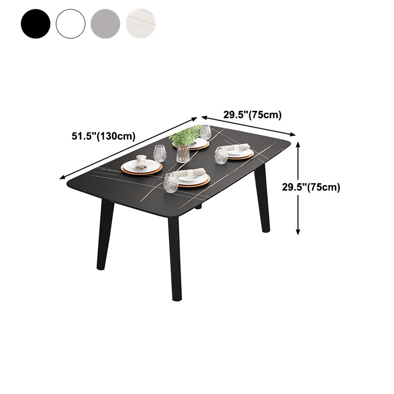 Stone Rectangle Dining Table Mid-Century Modern Dining Table with 4 Legs Clearhalo 'Dining Tables & Seating' 'Dining Tables' 'dining_table' 'furn' 'furn_dining_table' 'Furniture' 'furniture_dining_table' 'Kitchen & Dining Furniture' 'kitchen' 'kitchen_dining_table' 4731518