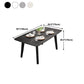 Stone Rectangle Dining Table Mid-Century Modern Dining Table with 4 Legs Clearhalo 'Dining Tables & Seating' 'Dining Tables' 'dining_table' 'furn' 'furn_dining_table' 'Furniture' 'furniture_dining_table' 'Kitchen & Dining Furniture' 'kitchen' 'kitchen_dining_table' 4731519
