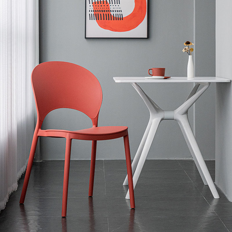 Contemporary Stacking Open Side Chair Matte Finish Home Dining Chair Clearhalo 'Dining Chairs' 'Dining Tables & Seating' 'dining_chair' 'furn' 'furn_dining_chair' 'Furniture' 'furniture_dining_chair' 'Kitchen & Dining Furniture' 4731522