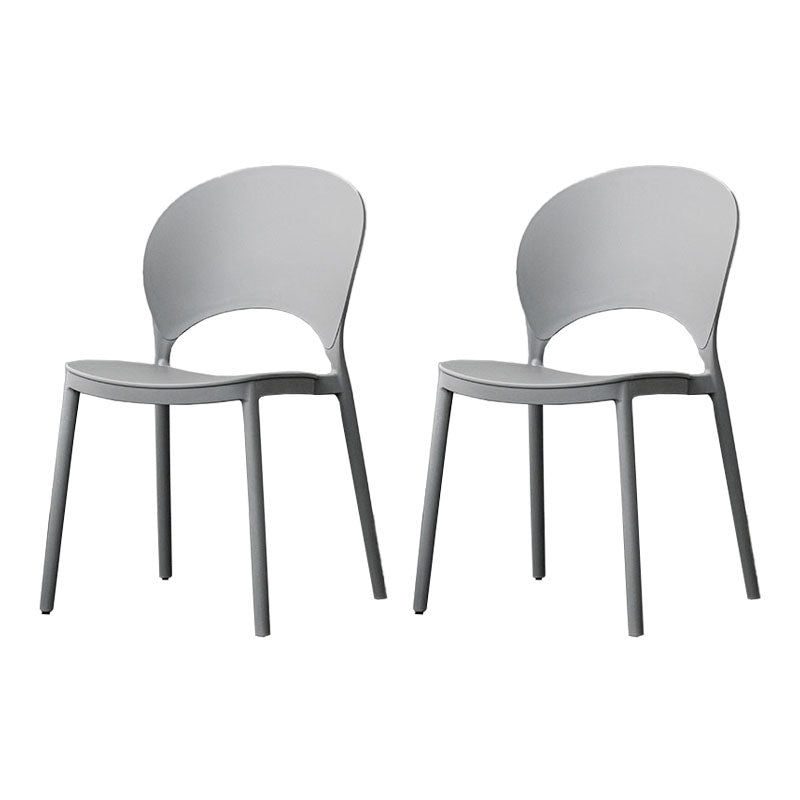 Contemporary Stacking Open Side Chair Matte Finish Home Dining Chair Grey 2 Piece Set Clearhalo 'Dining Chairs' 'Dining Tables & Seating' 'dining_chair' 'furn' 'furn_dining_chair' 'Furniture' 'furniture_dining_chair' 'Kitchen & Dining Furniture' 4731525