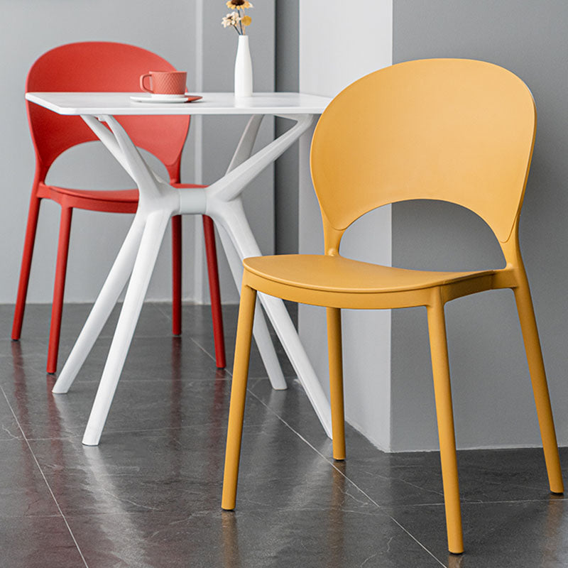 Contemporary Stacking Open Side Chair Matte Finish Home Dining Chair Clearhalo 'Dining Chairs' 'Dining Tables & Seating' 'dining_chair' 'furn' 'furn_dining_chair' 'Furniture' 'furniture_dining_chair' 'Kitchen & Dining Furniture' 4731529