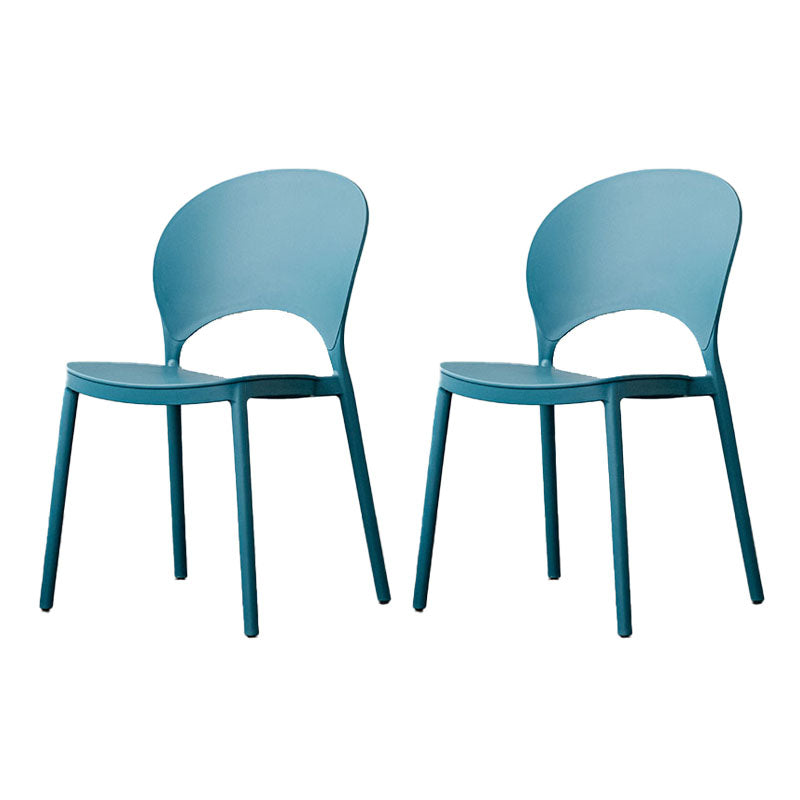 Contemporary Stacking Open Side Chair Matte Finish Home Dining Chair Peacock Blue 2 Piece Set Clearhalo 'Dining Chairs' 'Dining Tables & Seating' 'dining_chair' 'furn' 'furn_dining_chair' 'Furniture' 'furniture_dining_chair' 'Kitchen & Dining Furniture' 4731530