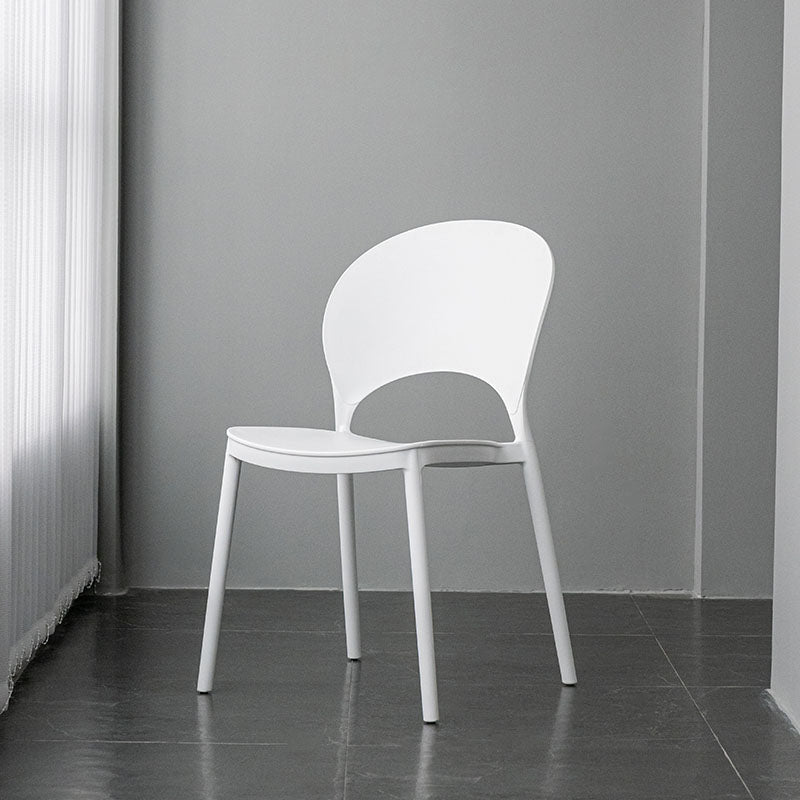 Contemporary Stacking Open Side Chair Matte Finish Home Dining Chair White 1 Piece Clearhalo 'Dining Chairs' 'Dining Tables & Seating' 'dining_chair' 'furn' 'furn_dining_chair' 'Furniture' 'furniture_dining_chair' 'Kitchen & Dining Furniture' 4731540