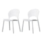 Contemporary Stacking Open Side Chair Matte Finish Home Dining Chair White 2 Piece Set Clearhalo 'Dining Chairs' 'Dining Tables & Seating' 'dining_chair' 'furn' 'furn_dining_chair' 'Furniture' 'furniture_dining_chair' 'Kitchen & Dining Furniture' 4731542