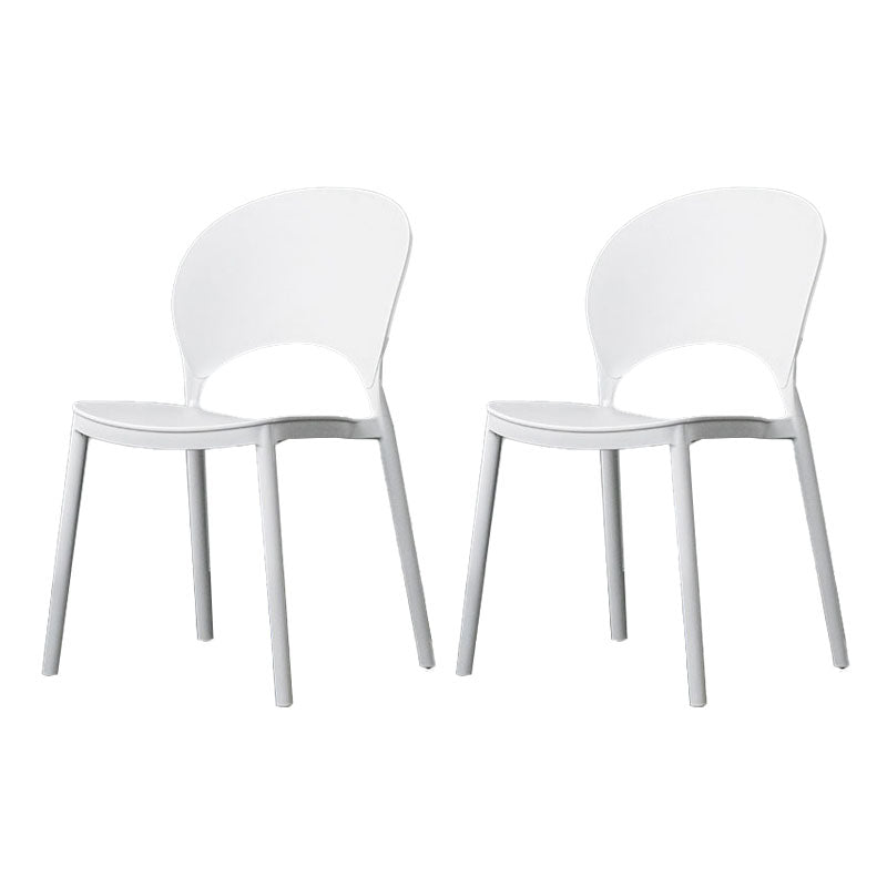 Contemporary Stacking Open Side Chair Matte Finish Home Dining Chair White 2 Piece Set Clearhalo 'Dining Chairs' 'Dining Tables & Seating' 'dining_chair' 'furn' 'furn_dining_chair' 'Furniture' 'furniture_dining_chair' 'Kitchen & Dining Furniture' 4731542