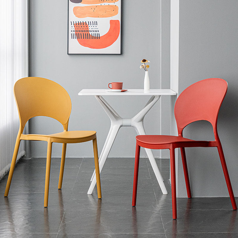 Contemporary Stacking Open Side Chair Matte Finish Home Dining Chair Clearhalo 'Dining Chairs' 'Dining Tables & Seating' 'dining_chair' 'furn' 'furn_dining_chair' 'Furniture' 'furniture_dining_chair' 'Kitchen & Dining Furniture' 4731544