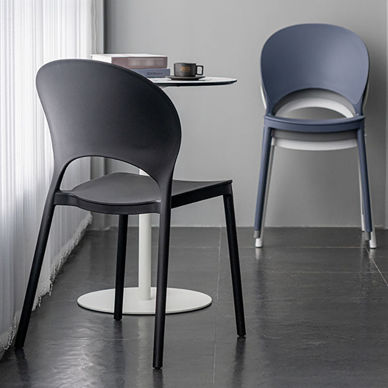Contemporary Stacking Open Side Chair Matte Finish Home Dining Chair Clearhalo 'Dining Chairs' 'Dining Tables & Seating' 'dining_chair' 'furn' 'furn_dining_chair' 'Furniture' 'furniture_dining_chair' 'Kitchen & Dining Furniture' 4731546