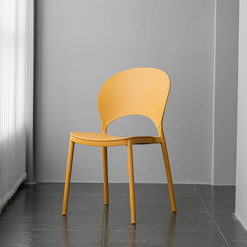 Contemporary Stacking Open Side Chair Matte Finish Home Dining Chair Ginger 1 Piece Clearhalo 'Dining Chairs' 'Dining Tables & Seating' 'dining_chair' 'furn' 'furn_dining_chair' 'Furniture' 'furniture_dining_chair' 'Kitchen & Dining Furniture' 4731553