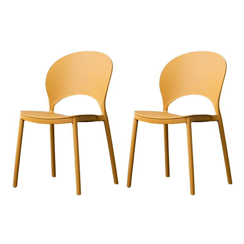 Contemporary Stacking Open Side Chair Matte Finish Home Dining Chair Ginger 2 Piece Set Clearhalo 'Dining Chairs' 'Dining Tables & Seating' 'dining_chair' 'furn' 'furn_dining_chair' 'Furniture' 'furniture_dining_chair' 'Kitchen & Dining Furniture' 4731554