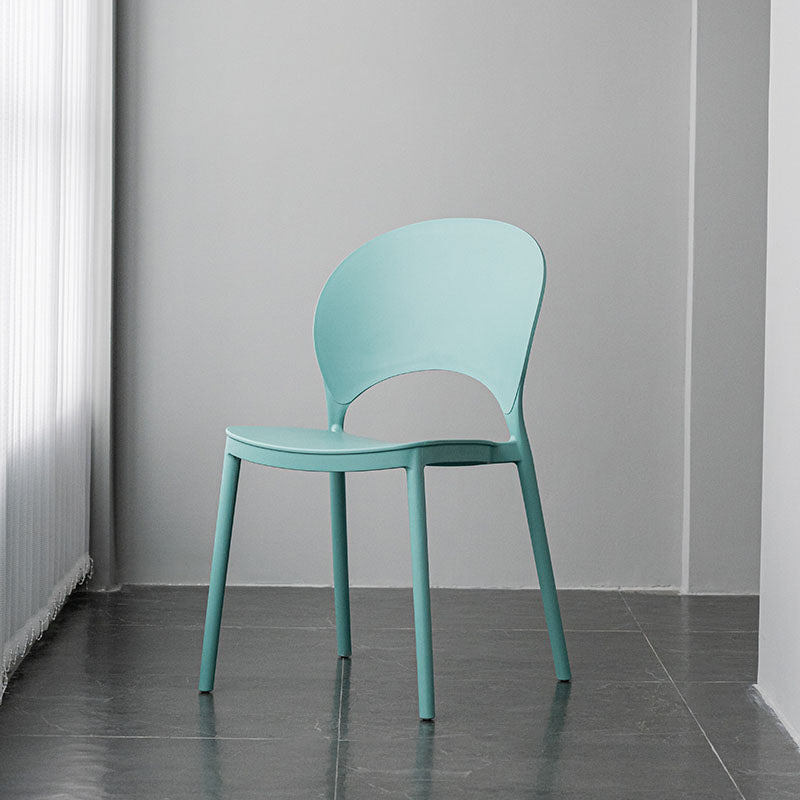 Contemporary Stacking Open Side Chair Matte Finish Home Dining Chair Turquoise 1 Piece Clearhalo 'Dining Chairs' 'Dining Tables & Seating' 'dining_chair' 'furn' 'furn_dining_chair' 'Furniture' 'furniture_dining_chair' 'Kitchen & Dining Furniture' 4731556