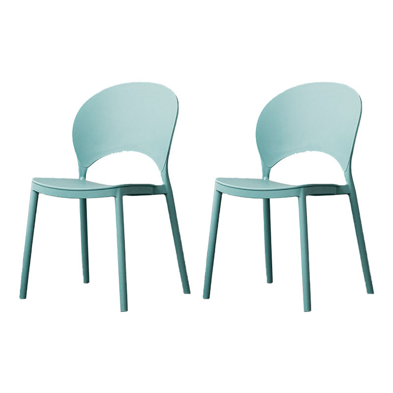 Contemporary Stacking Open Side Chair Matte Finish Home Dining Chair Turquoise 2 Piece Set Clearhalo 'Dining Chairs' 'Dining Tables & Seating' 'dining_chair' 'furn' 'furn_dining_chair' 'Furniture' 'furniture_dining_chair' 'Kitchen & Dining Furniture' 4731557