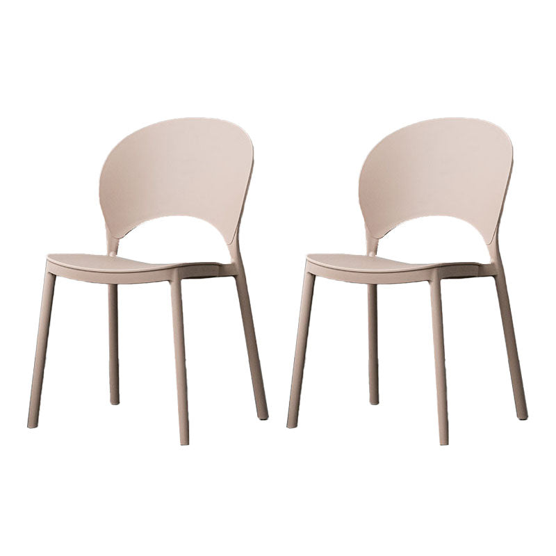 Contemporary Stacking Open Side Chair Matte Finish Home Dining Chair Camel 2 Piece Set Clearhalo 'Dining Chairs' 'Dining Tables & Seating' 'dining_chair' 'furn' 'furn_dining_chair' 'Furniture' 'furniture_dining_chair' 'Kitchen & Dining Furniture' 4731560