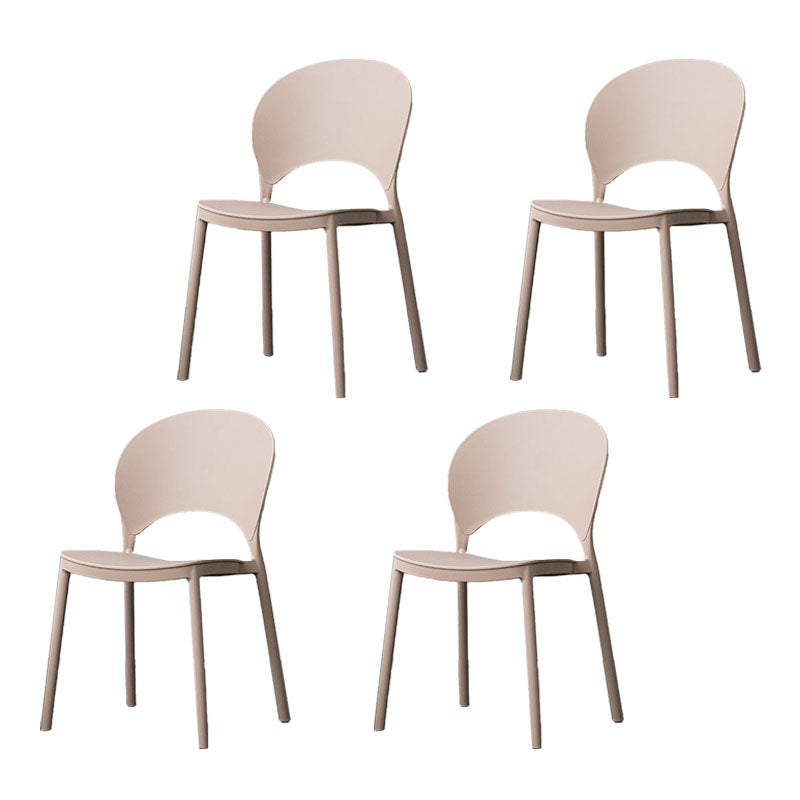 Contemporary Stacking Open Side Chair Matte Finish Home Dining Chair Camel 4 Piece Set Clearhalo 'Dining Chairs' 'Dining Tables & Seating' 'dining_chair' 'furn' 'furn_dining_chair' 'Furniture' 'furniture_dining_chair' 'Kitchen & Dining Furniture' 4731561