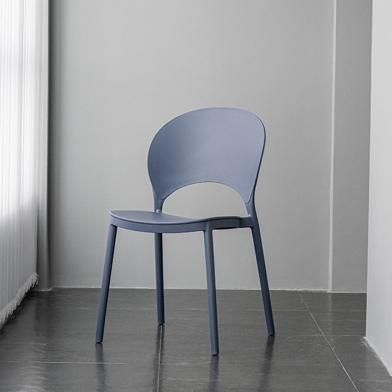 Contemporary Stacking Open Side Chair Matte Finish Home Dining Chair Airy Blue 1 Piece Clearhalo 'Dining Chairs' 'Dining Tables & Seating' 'dining_chair' 'furn' 'furn_dining_chair' 'Furniture' 'furniture_dining_chair' 'Kitchen & Dining Furniture' 4731562