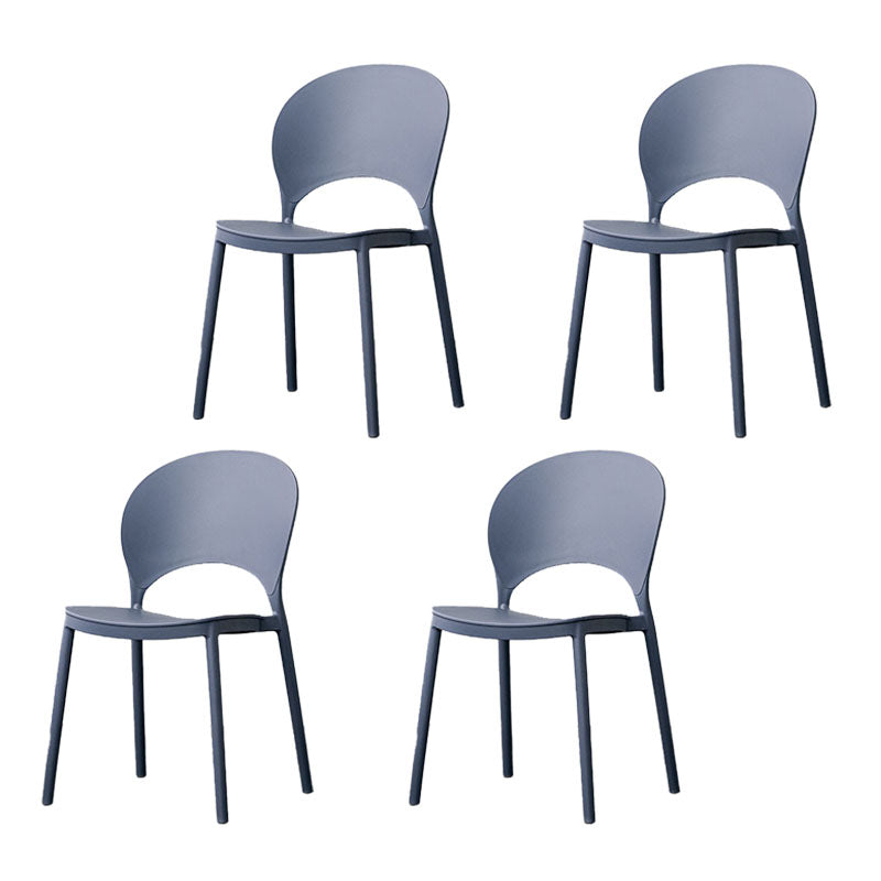 Contemporary Stacking Open Side Chair Matte Finish Home Dining Chair Airy Blue 4 Piece Set Clearhalo 'Dining Chairs' 'Dining Tables & Seating' 'dining_chair' 'furn' 'furn_dining_chair' 'Furniture' 'furniture_dining_chair' 'Kitchen & Dining Furniture' 4731564