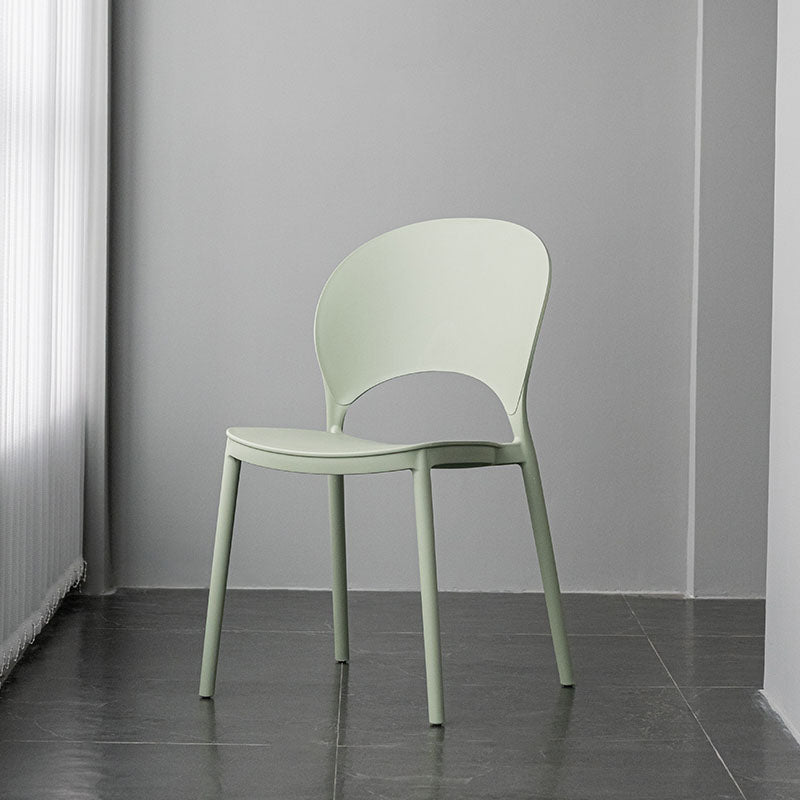 Contemporary Stacking Open Side Chair Matte Finish Home Dining Chair Light Green 1 Piece Clearhalo 'Dining Chairs' 'Dining Tables & Seating' 'dining_chair' 'furn' 'furn_dining_chair' 'Furniture' 'furniture_dining_chair' 'Kitchen & Dining Furniture' 4731565