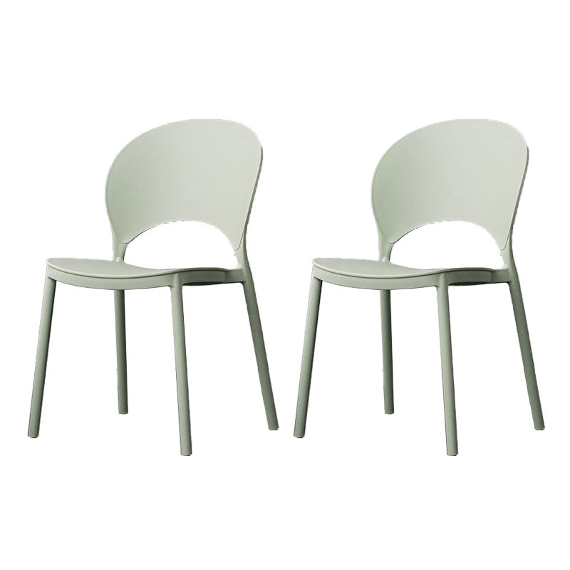 Contemporary Stacking Open Side Chair Matte Finish Home Dining Chair Light Green 2 Piece Set Clearhalo 'Dining Chairs' 'Dining Tables & Seating' 'dining_chair' 'furn' 'furn_dining_chair' 'Furniture' 'furniture_dining_chair' 'Kitchen & Dining Furniture' 4731566