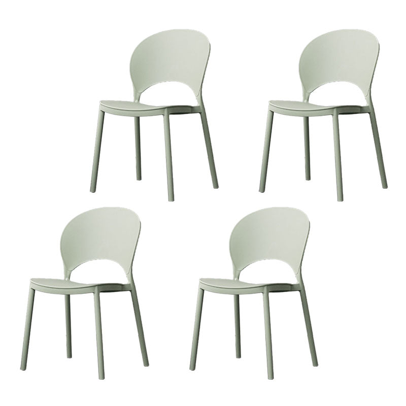 Contemporary Stacking Open Side Chair Matte Finish Home Dining Chair Light Green 4 Piece Set Clearhalo 'Dining Chairs' 'Dining Tables & Seating' 'dining_chair' 'furn' 'furn_dining_chair' 'Furniture' 'furniture_dining_chair' 'Kitchen & Dining Furniture' 4731567
