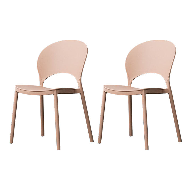 Contemporary Stacking Open Side Chair Matte Finish Home Dining Chair Pink 2 Piece Set Clearhalo 'Dining Chairs' 'Dining Tables & Seating' 'dining_chair' 'furn' 'furn_dining_chair' 'Furniture' 'furniture_dining_chair' 'Kitchen & Dining Furniture' 4731569