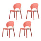 Contemporary Stacking Open Side Chair Matte Finish Home Dining Chair Light Red 4 Piece Set Clearhalo 'Dining Chairs' 'Dining Tables & Seating' 'dining_chair' 'furn' 'furn_dining_chair' 'Furniture' 'furniture_dining_chair' 'Kitchen & Dining Furniture' 4731579