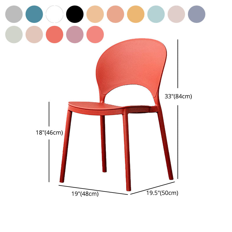 Contemporary Stacking Open Side Chair Matte Finish Home Dining Chair Clearhalo 'Dining Chairs' 'Dining Tables & Seating' 'dining_chair' 'furn' 'furn_dining_chair' 'Furniture' 'furniture_dining_chair' 'Kitchen & Dining Furniture' 4731580