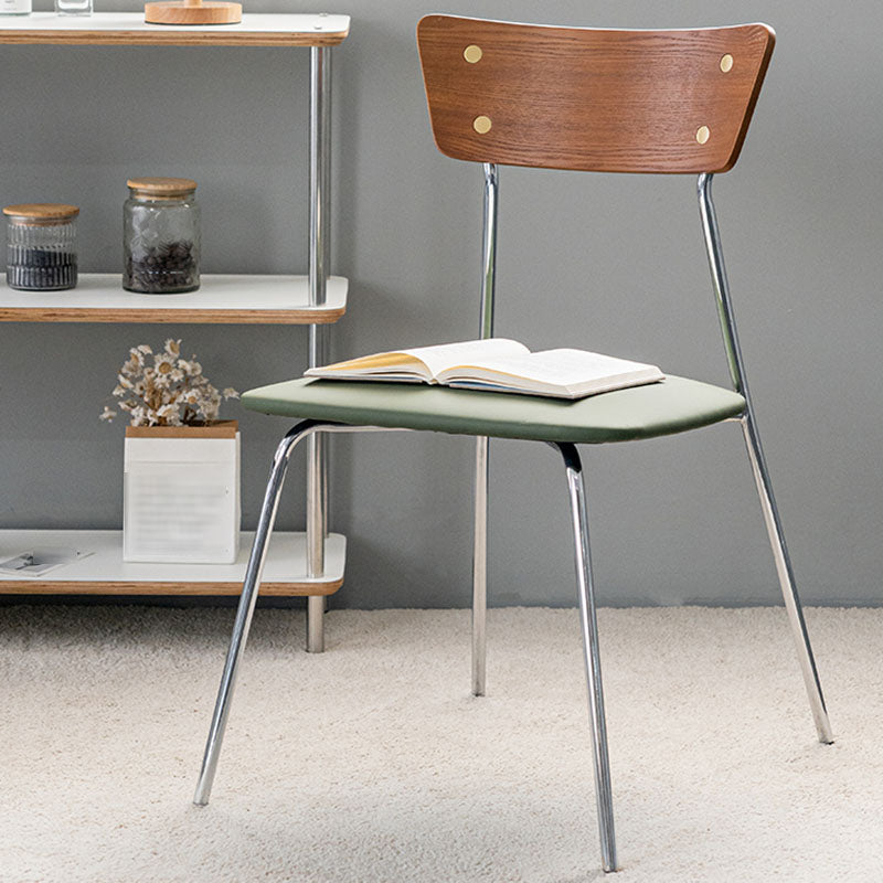 Industrial Style Open Back Side Chair Faux Leather Side Chair Clearhalo 'Dining Chairs' 'Dining Tables & Seating' 'dining_chair' 'furn' 'furn_dining_chair' 'Furniture' 'furniture_dining_chair' 'Kitchen & Dining Furniture' 4731581