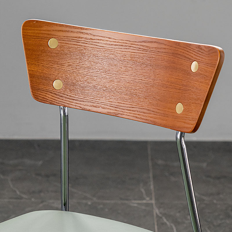 Industrial Style Open Back Side Chair Faux Leather Side Chair Clearhalo 'Dining Chairs' 'Dining Tables & Seating' 'dining_chair' 'furn' 'furn_dining_chair' 'Furniture' 'furniture_dining_chair' 'Kitchen & Dining Furniture' 4731591