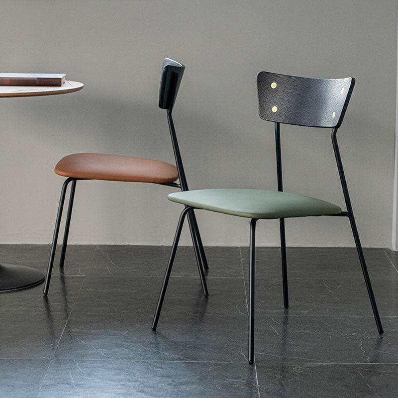 Industrial Style Open Back Side Chair Faux Leather Side Chair Clearhalo 'Dining Chairs' 'Dining Tables & Seating' 'dining_chair' 'furn' 'furn_dining_chair' 'Furniture' 'furniture_dining_chair' 'Kitchen & Dining Furniture' 4731602