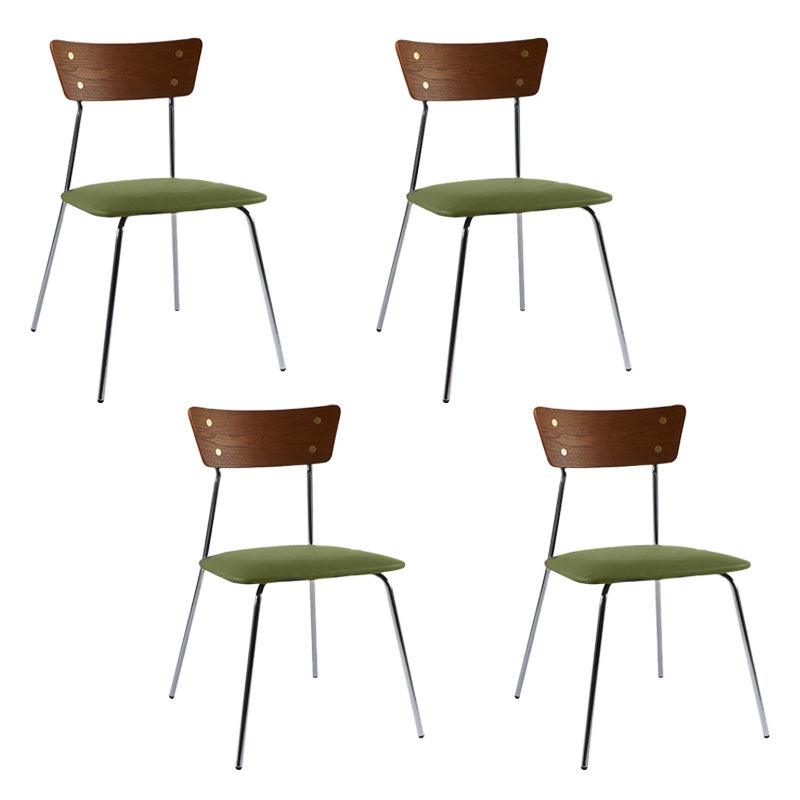 Industrial Style Open Back Side Chair Faux Leather Side Chair Green 4 Piece Set Silver Clearhalo 'Dining Chairs' 'Dining Tables & Seating' 'dining_chair' 'furn' 'furn_dining_chair' 'Furniture' 'furniture_dining_chair' 'Kitchen & Dining Furniture' 4731610