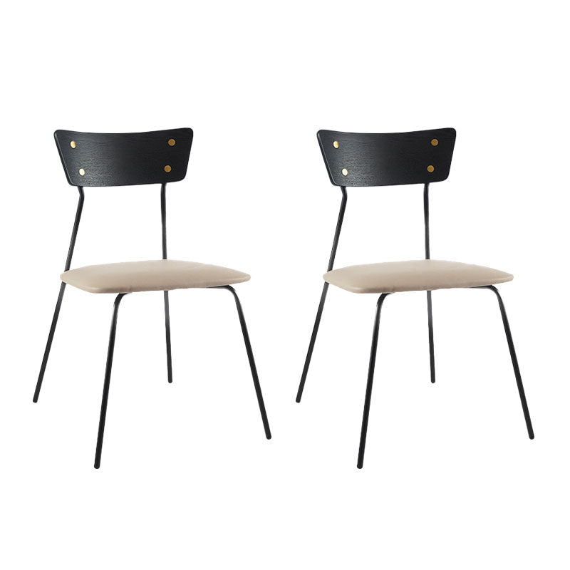 Industrial Style Open Back Side Chair Faux Leather Side Chair Grey 2 Piece Set Black Clearhalo 'Dining Chairs' 'Dining Tables & Seating' 'dining_chair' 'furn' 'furn_dining_chair' 'Furniture' 'furniture_dining_chair' 'Kitchen & Dining Furniture' 4731612