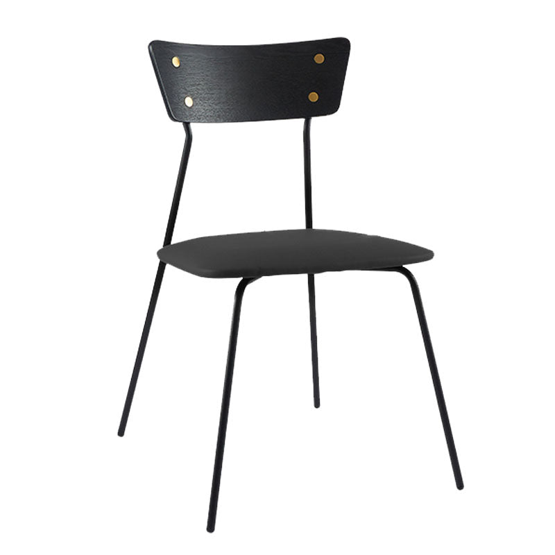 Industrial Style Open Back Side Chair Faux Leather Side Chair Black 1 Piece Black Clearhalo 'Dining Chairs' 'Dining Tables & Seating' 'dining_chair' 'furn' 'furn_dining_chair' 'Furniture' 'furniture_dining_chair' 'Kitchen & Dining Furniture' 4731617