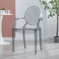 Scandinavian Arm Plastic Side Chairs for Home Open Back Side Chair Smoke Gray 1 Piece Clearhalo 'Dining Chairs' 'Dining Tables & Seating' 'dining_chair' 'Furniture' 'furniture_dining_chair' 'Kitchen & Dining Furniture' 4731622