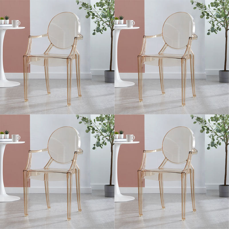Scandinavian Arm Plastic Side Chairs for Home Open Back Side Chair Amber Set of 4 Clearhalo 'Dining Chairs' 'Dining Tables & Seating' 'dining_chair' 'Furniture' 'furniture_dining_chair' 'Kitchen & Dining Furniture' 4731632