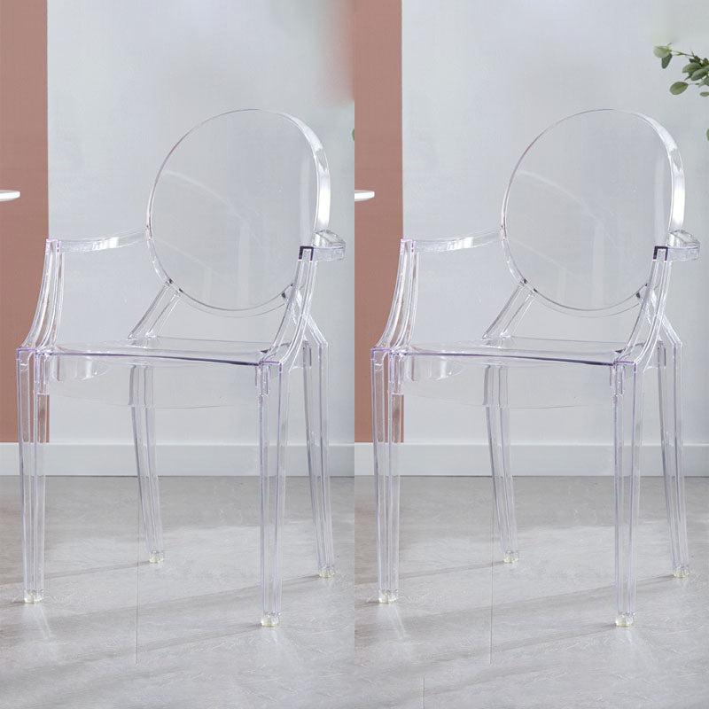 Scandinavian Arm Plastic Side Chairs for Home Open Back Side Chair Clear Set of 2 Clearhalo 'Dining Chairs' 'Dining Tables & Seating' 'dining_chair' 'Furniture' 'furniture_dining_chair' 'Kitchen & Dining Furniture' 4731635