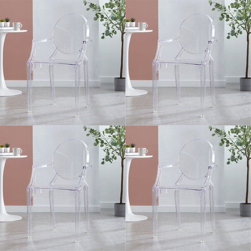Scandinavian Arm Plastic Side Chairs for Home Open Back Side Chair Clear Set of 4 Clearhalo 'Dining Chairs' 'Dining Tables & Seating' 'dining_chair' 'Furniture' 'furniture_dining_chair' 'Kitchen & Dining Furniture' 4731637