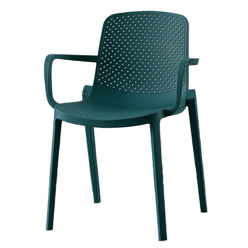 Modern Plastic Home Arm Chair Matte Finish Solid Back Dining Chair Clearhalo 'Dining Chairs' 'Dining Tables & Seating' 'dining_chair' 'furn' 'furn_dining_chair' 'Furniture' 'furniture_dining_chair' 'Kitchen & Dining Furniture' 4731647