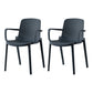 Modern Plastic Home Arm Chair Matte Finish Solid Back Dining Chair Gray Blue 2 Piece Set Clearhalo 'Dining Chairs' 'Dining Tables & Seating' 'dining_chair' 'furn' 'furn_dining_chair' 'Furniture' 'furniture_dining_chair' 'Kitchen & Dining Furniture' 4731648