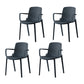 Modern Plastic Home Arm Chair Matte Finish Solid Back Dining Chair Gray Blue 4 Piece Set Clearhalo 'Dining Chairs' 'Dining Tables & Seating' 'dining_chair' 'furn' 'furn_dining_chair' 'Furniture' 'furniture_dining_chair' 'Kitchen & Dining Furniture' 4731650